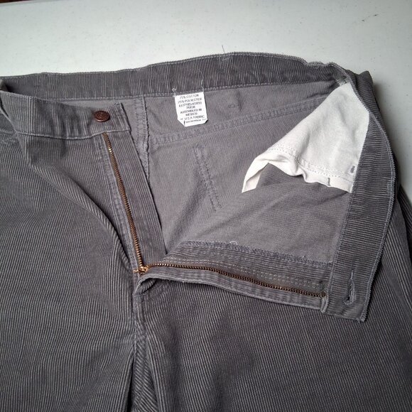 Vintage Roebucks Corduroys Corduroy Pants Men 36x29.5 Gray Classic READ - Picture 12 of 15